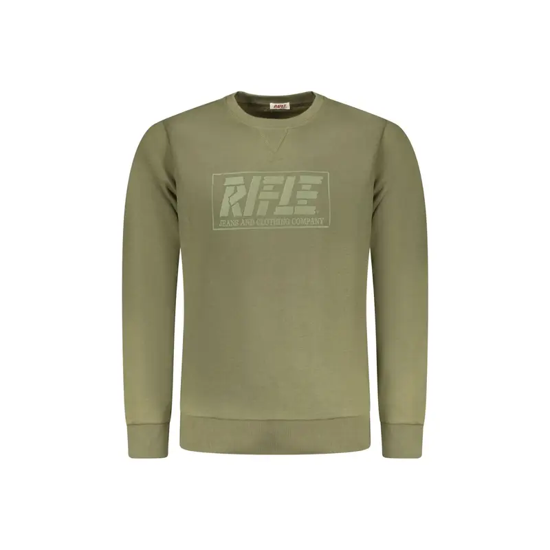 Felpa Maniche Lunghe Uomo Verde Stampa Logo