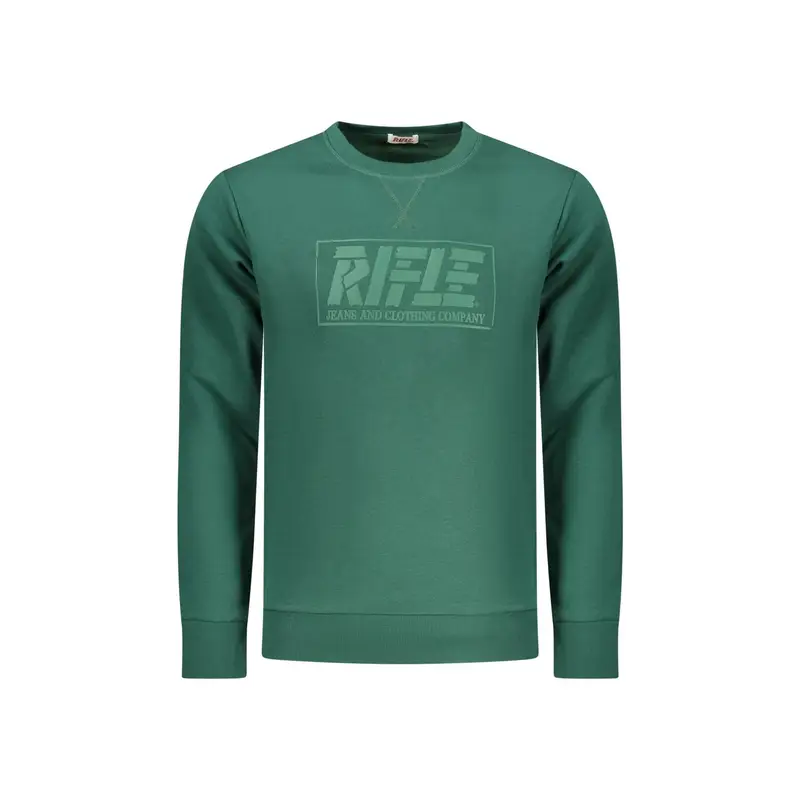 Felpa Maniche Lunghe Uomo Verde Stampa Logo