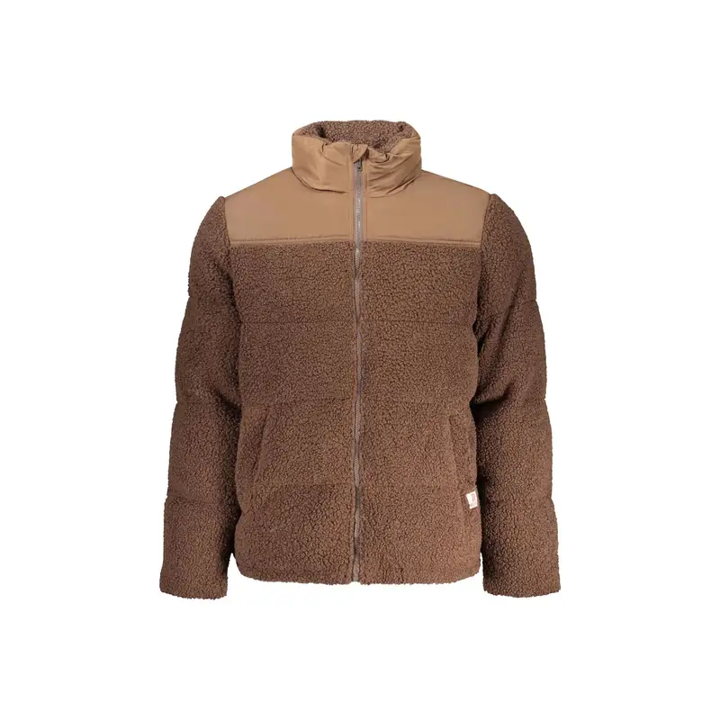 Giubbotto Maniche Lunghe Uomo Marrone Zip Logo