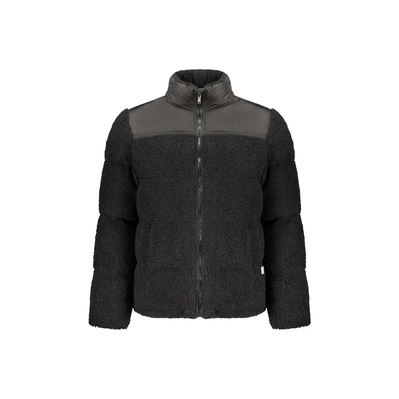Giubbotto Maniche Lunghe Uomo Nero Zip Logo