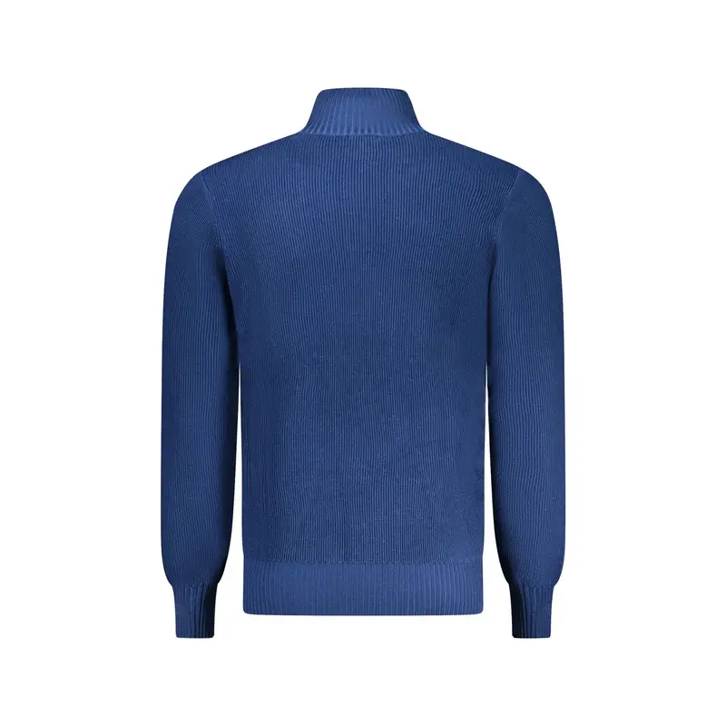Maglia Uomo Blu Mezzo Zip Logo miniatura 2