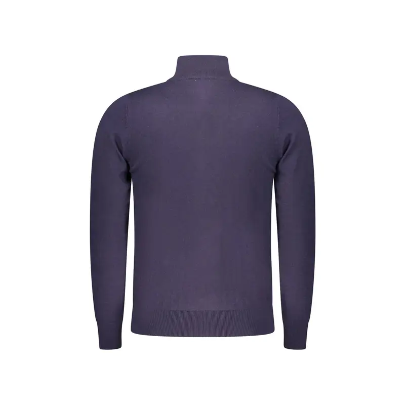 Maglia Uomo Blu Mezzo Zip Ricamo miniatura 2