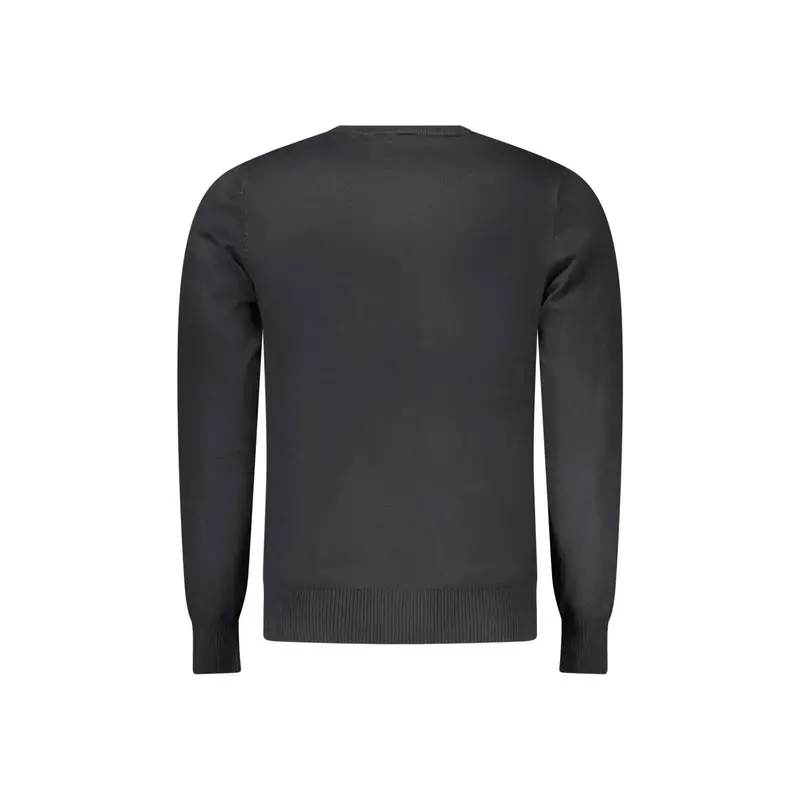 Maglia Uomo Nera Girocollo con Ricamo e Logo Nero miniatura 2