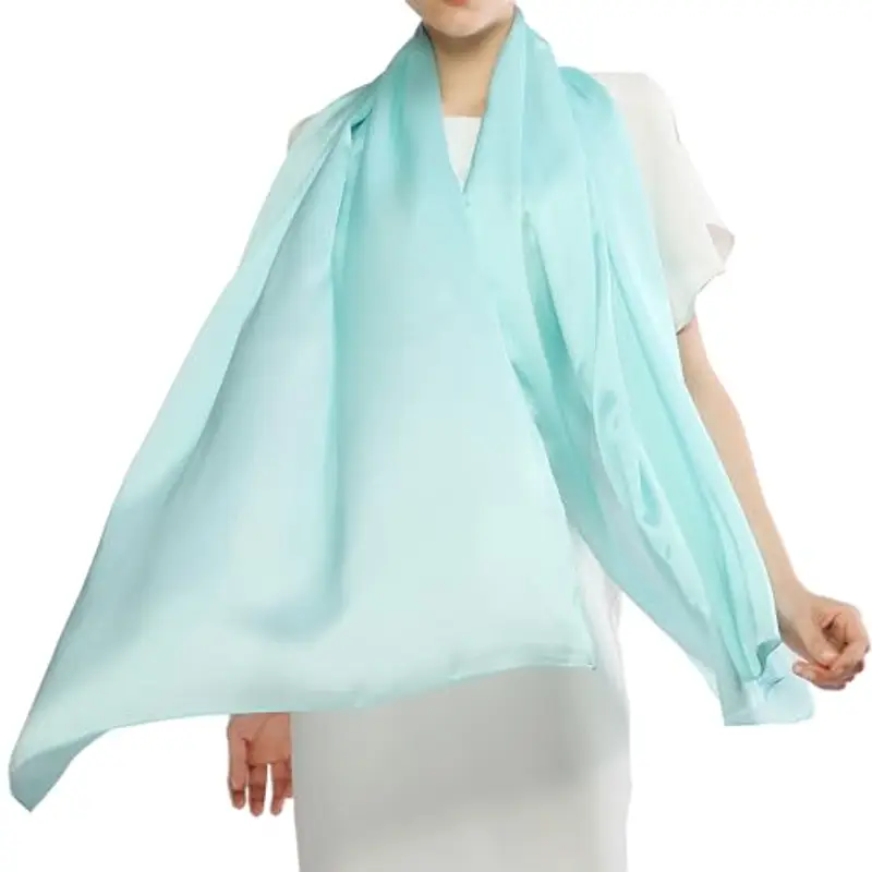 RIIQIICHY Foulard Sciarpa Seta Donna Pashmina Leggera Stola Scialle Turchese Cerimonia Abito da Sera Elegante Sposa