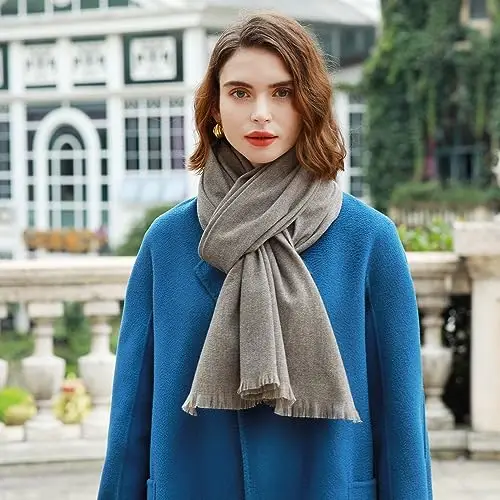 RIIQIICHY Sciarpa da donna Invernale Pashmina Foulard Marrone Cerimonia Scialle Stola Lungo grande elegante spesse calde miniatura 3