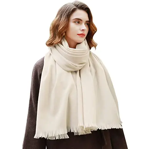 RIIQIICHY Sciarpa Donna Invernale Beige Pashmina Scialle Stola Elegante Cerimonia Foulard Lungo Grande Spesse Calde