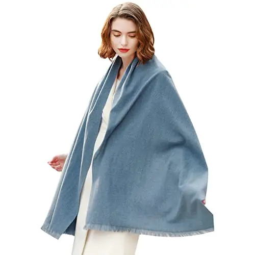RIIQIICHY Sciarpa Donna Invernale Blu Pashmina Scialle Stola Elegante Cerimonia Foulard Lungo Grande Spesse Calde miniatura 2
