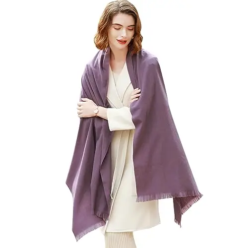 RIIQIICHY Sciarpa Donna Invernale Viola Pashmina Scialle Stola Elegante Cerimonia Foulard Lungo Grande Spesse Calde miniatura 2