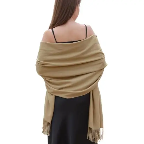 RIIQIICHY Sciarpa Marrone Donna Pashmina Scialle Invernale Caldo Stola Elegante Cerimonia Regalo Donna