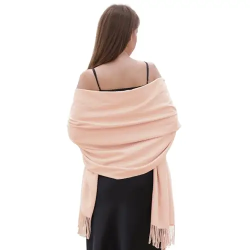 RIIQIICHY Sciarpa Rosa Donna Pashmina Scialle Invernale Caldo Stola Elegante Cerimonia Regalo Donna