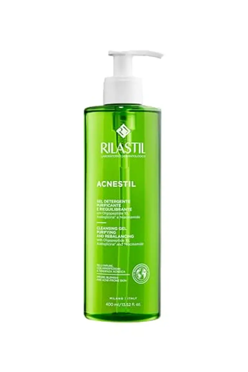 Rilastil Acnestil Gel Detergente, Purificante e Riequilibrante per Pelli Miste, Grasse e con Tendenza Acneica,