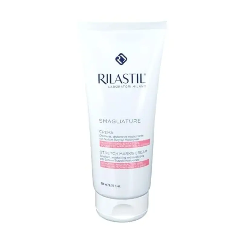 Rilastil Crema Smagliature, Trattamento Contro le Smagliature, Emolliente, Idratante ed Elasticizzante per pelli sensibili,Confezione da 200 ml