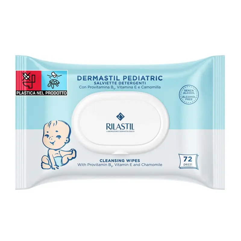 Dermastil Pediatric - Salviette detergenti con provitamina B5, vitamina E e camomilla - Detergenti corpo,Mamma e bebè