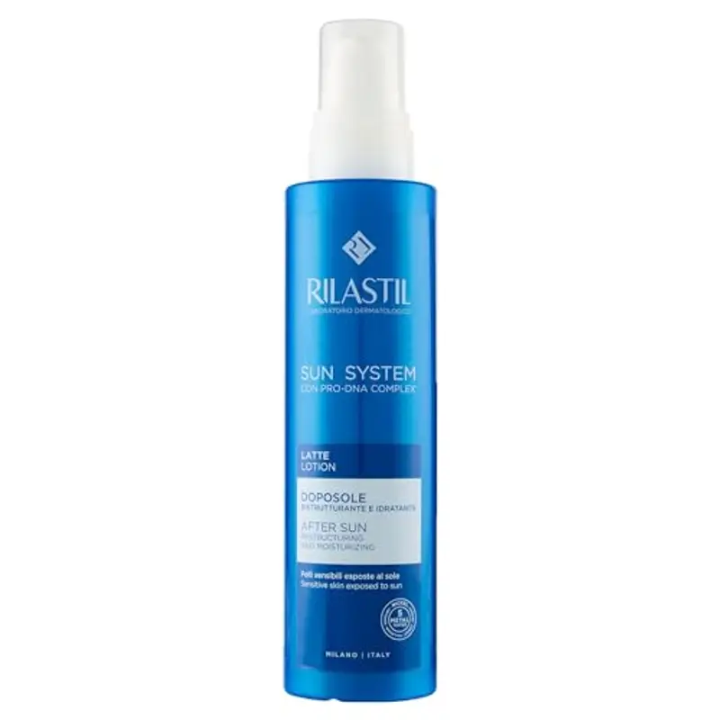Rilastil Sun System Latte Doposole Rinfrescante Viso e Corpo, Emulsione Fluida dalla Texture Leggera, Idratante e Rigenerante, Confezione da 200ml