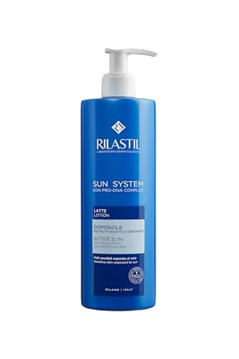 Rilastil Sun System Latte Doposole Rinfrescante Viso e Corpo, Emulsione Fluida dalla Texture Leggera, Idratante e Rigenerante, Confezione da 400ml