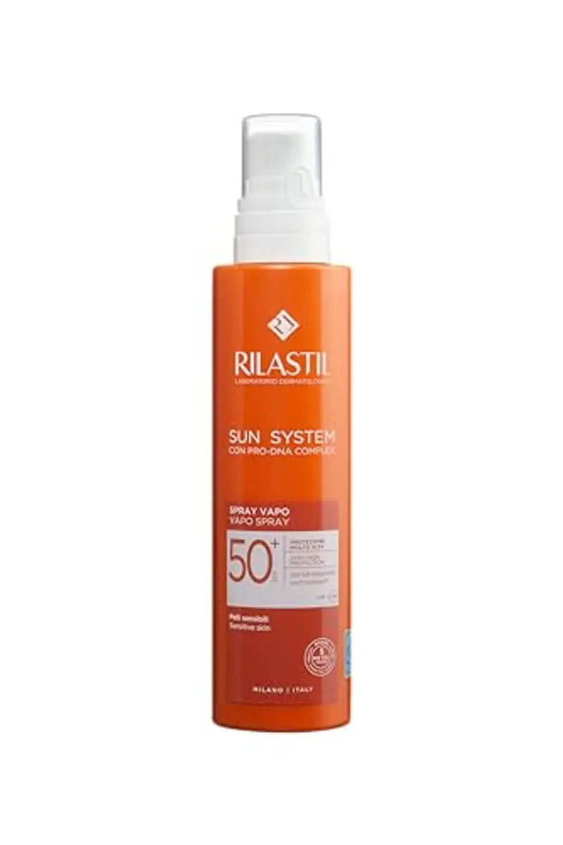 Rilastil Sun System Spray Corpo, Ultra Leggero, Utilizzabile anche su Pelle Bagnata, SPF50, per Tutti i Tipi di Pelle anche Pelle Sensibili, Confezione da 200ml