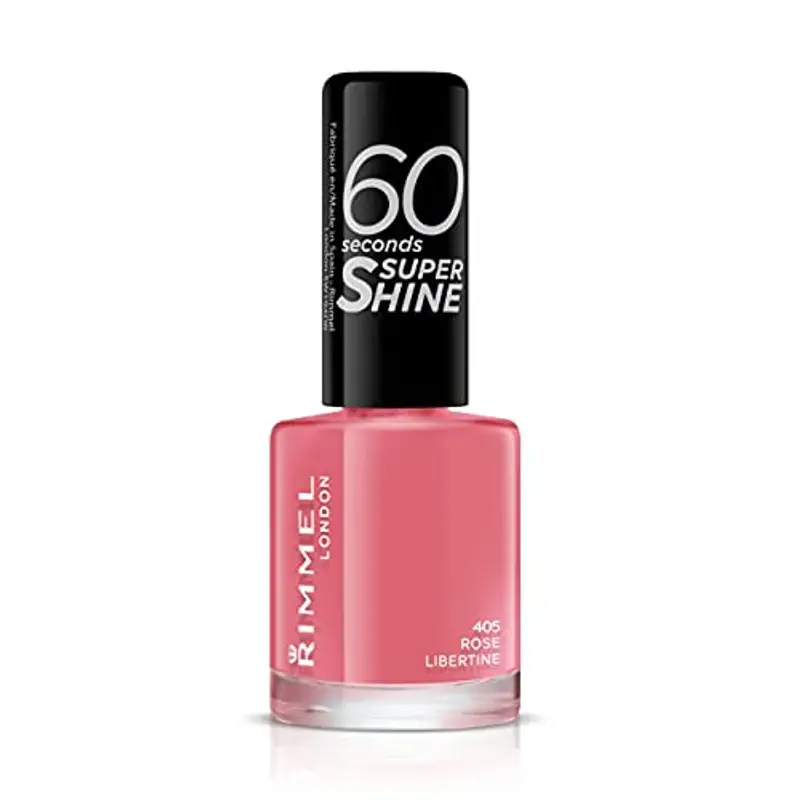 Rimmel 60 Seconds Super Shine Smalto, 405 Rose Libertine, Smalto asciugatura rapida, Colore vibrante, A lunga tenuta, 8