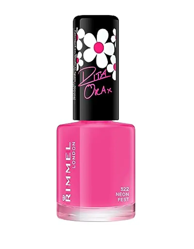 Rimmel 60 Seconds Super Shine Smalto, Smalto asciugatura rapida, Colore vibrante, A lunga tenuta, 8 ml, 322 Neon Fest miniatura 2