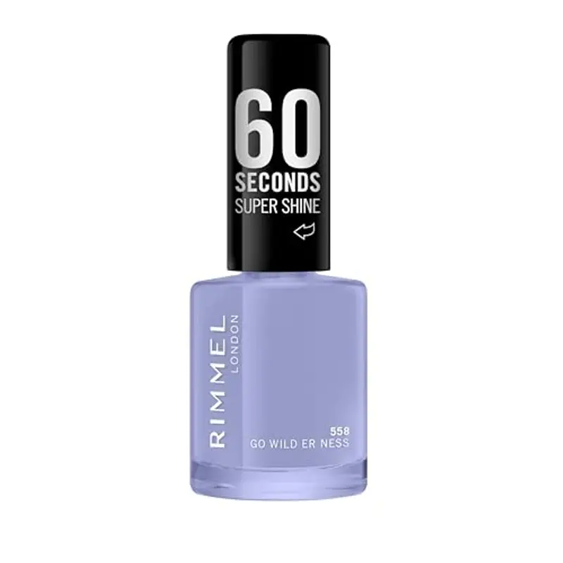 Rimmel 60 Seconds Super Shine Smalto, Smalto asciugatura rapida, Colore vibrante, A lunga tenuta, 8 ml, 558 Go Wild Ern Ness