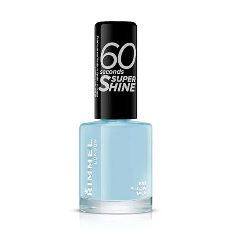 Rimmel 60 Seconds Super Shine Smalto, Smalto asciugatura rapida, Colore vibrante, A lunga tenuta, 8 ml, 853 Pillow Talk
