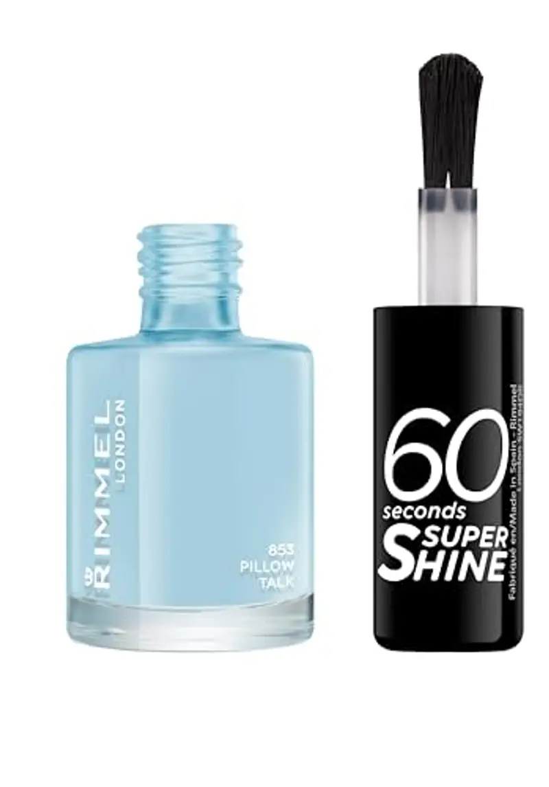 Rimmel 60 Seconds Super Shine Smalto, Smalto asciugatura rapida, Colore vibrante, A lunga tenuta, 8 ml, 853 Pillow Talk miniatura 2