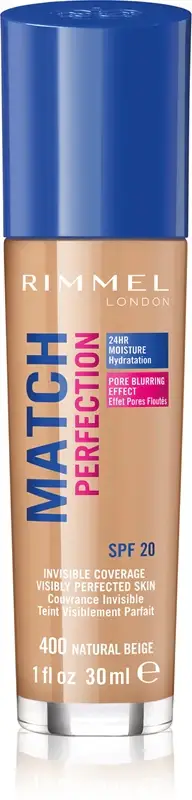 Fondotinta Rimmel London Match Perfection 24H SPF20 400 Natural Beige 30 ml