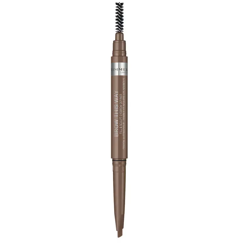 London, Brow This Way, Matita per sopracciglia a doppia estremità,002, Medium Brown, 2,4 g