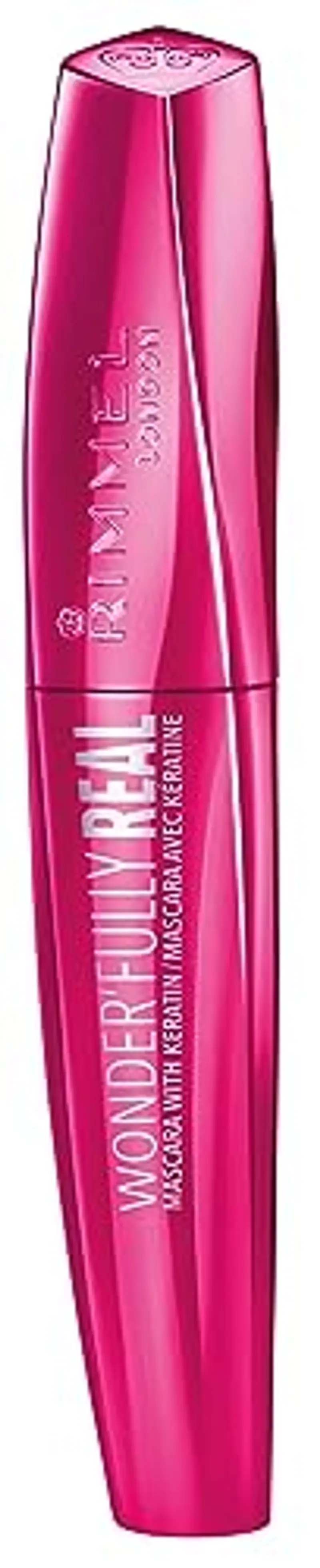 Rimmel London Mascara Allungante Wonder'Fully Real con Fibre in Nylon, Volume e Lunghezza Effetto Ciglia Finte, 11 ml, Nero