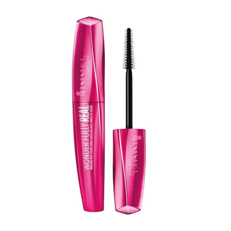 Rimmel London Mascara Allungante Wonder'Fully Real con Fibre in Nylon, Volume e Lunghezza Effetto Ciglia Finte, 11 ml, Nero miniatura 2