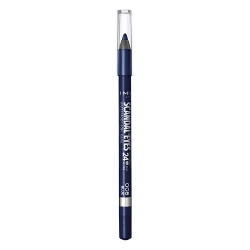 Rimmel London Matita Occhi Waterproof ScandalEyes - Kohl Kajal Blu, 008 Blue