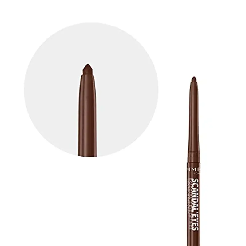 Rimmel London ScandalEyes Exaggerate Eye Definer, Matita Occhi Automatica Waterproof a Lunga Durata dal Colore Intenso e Tratto Ultra Preciso, 002 Chocolate Brown - 210 g miniatura 3