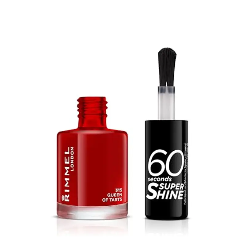 Rimmel London Smalto Unghie 60 Seconds Super Shine - Asciugatura Rapida e Lunga Durata - 315 Queen Of Tarts! (Rosso Classico) - 8 ml miniatura 2