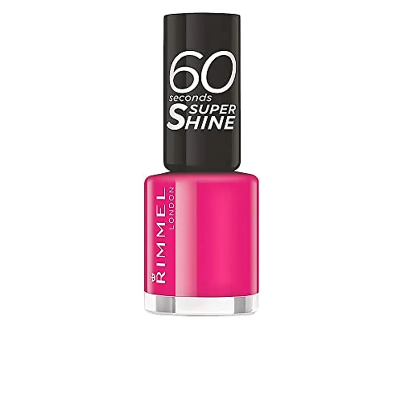 Rimmel London Smalto Unghie 60 Seconds Super Shine - Asciugatura Rapida e Lunga Durata - 323 Funtime Fucshia (Fucshia) - 8 ml