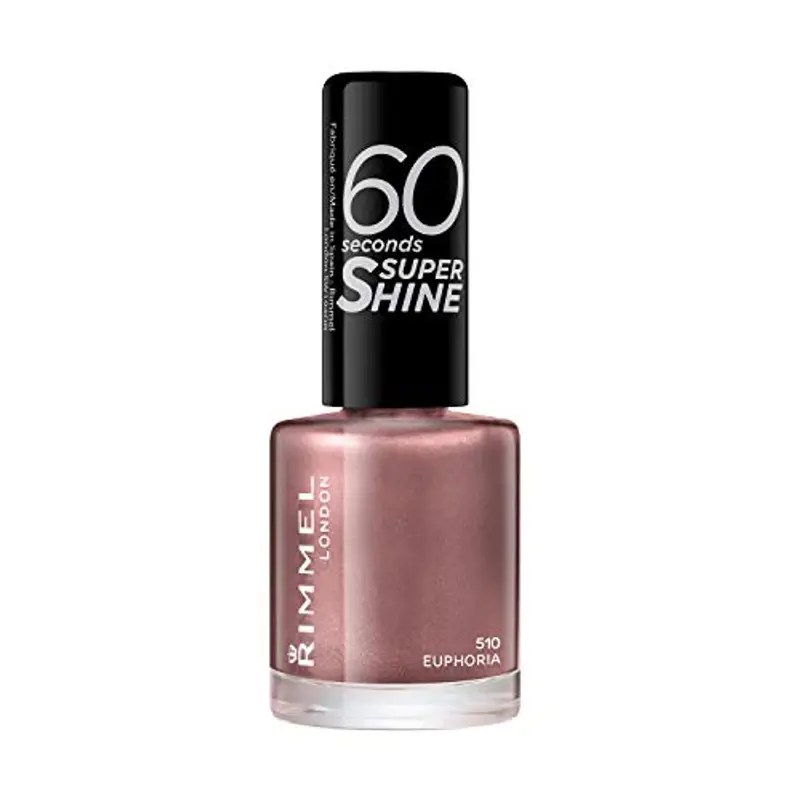Rimmel London Smalto Unghie 60 Seconds Super Shine - Asciugatura Rapida e Lunga Durata - 510 Euphoria ( Malva Chiaro (Finish Metalizzato) - 8 ml miniatura 2