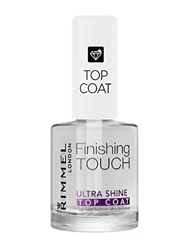 Rimmel London Top Coat Ultra Shine Finishig Touch ad Asciugatura Rapida per Smalto Unghie - Trasparente