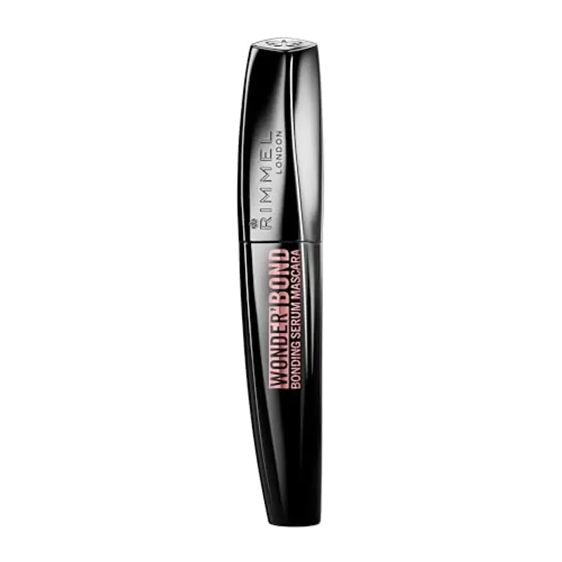 Rimmel London, Wonder Bond, 001 Black, Mascara, Mascara allungante, Mascara Siero riparatore, Zero sbavature, Zero grumi, Rinforza la struttura delle ciglia, 11 ml