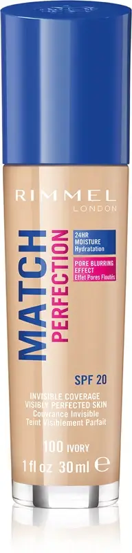 Match Perfection fondotinta liquido SPF 20 colore 100 Ivory 30 ml