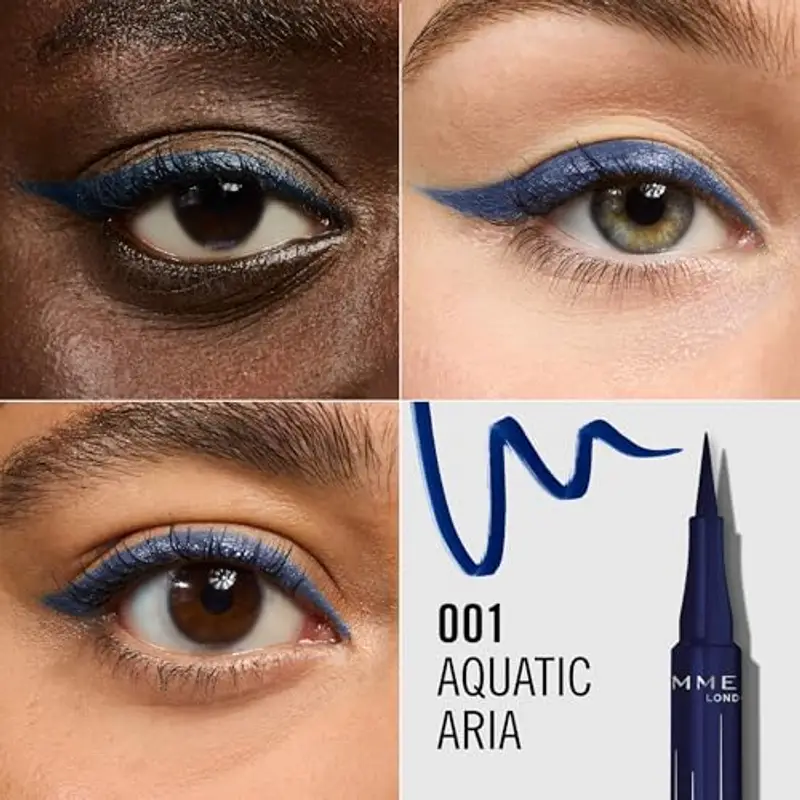 Rimmel Wonder'Ink, 003 Aquatic Aria, Eyeliner, Eyeliner di Precisione in Penna, Eyeliner Opaco, Finish Opaco, Altamente Pigmentato, Tenuta che Dura Tutto il Giorno, Waterproof, Non Sbava, 1 ml miniatura 2
