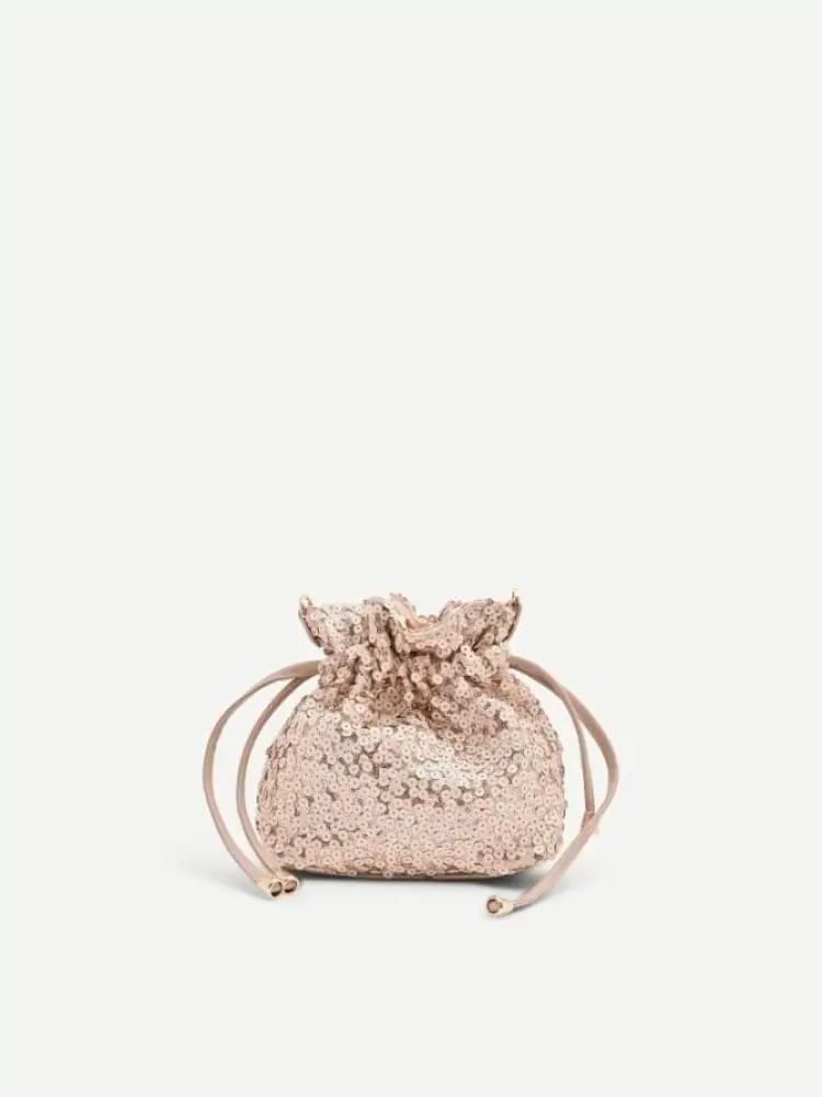 borsa donna rosa con paillettes