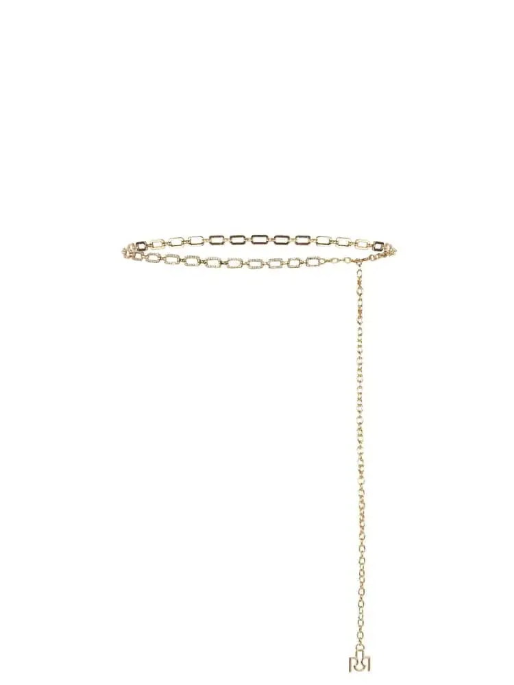 cintura donna a catena oro con cristalli