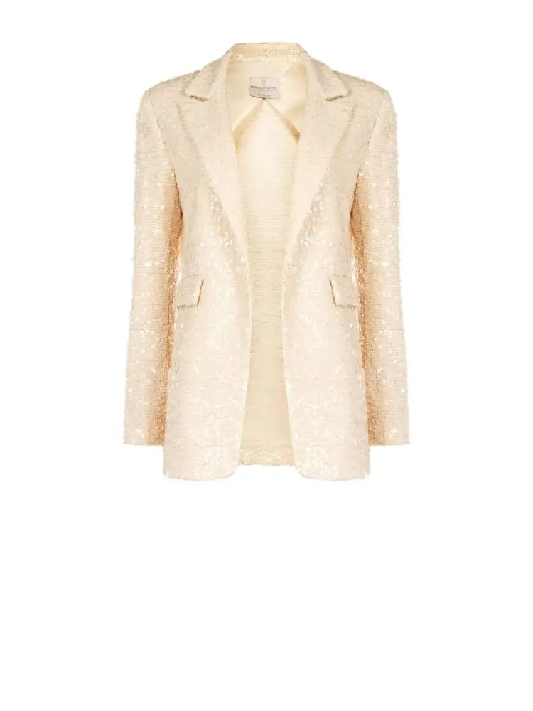 giacca donna beige chiaro con paillettes