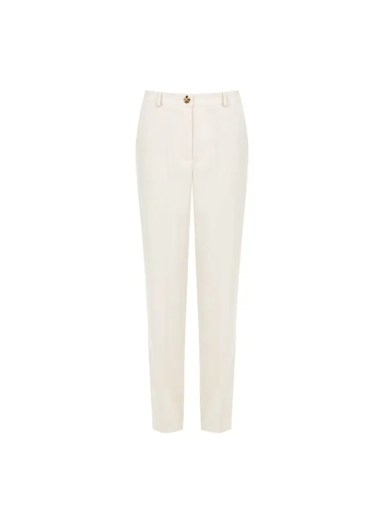 giacca donna bianco panna in tessuto fluido con pizzo