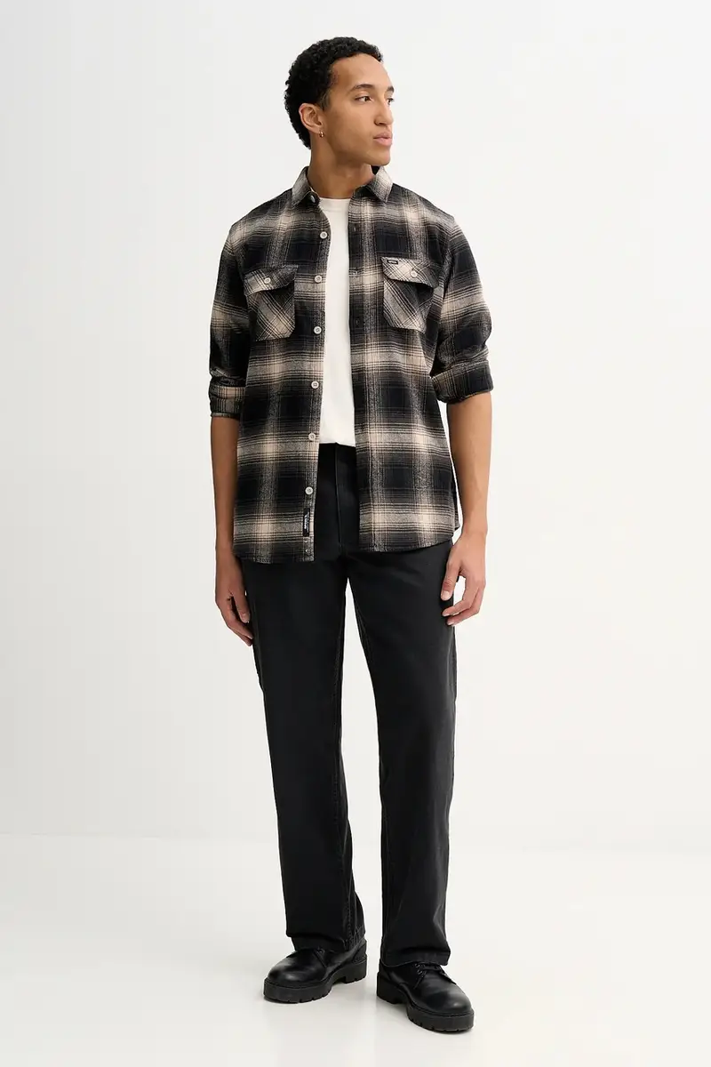 camicia in cotone COUNT Nero miniatura 2