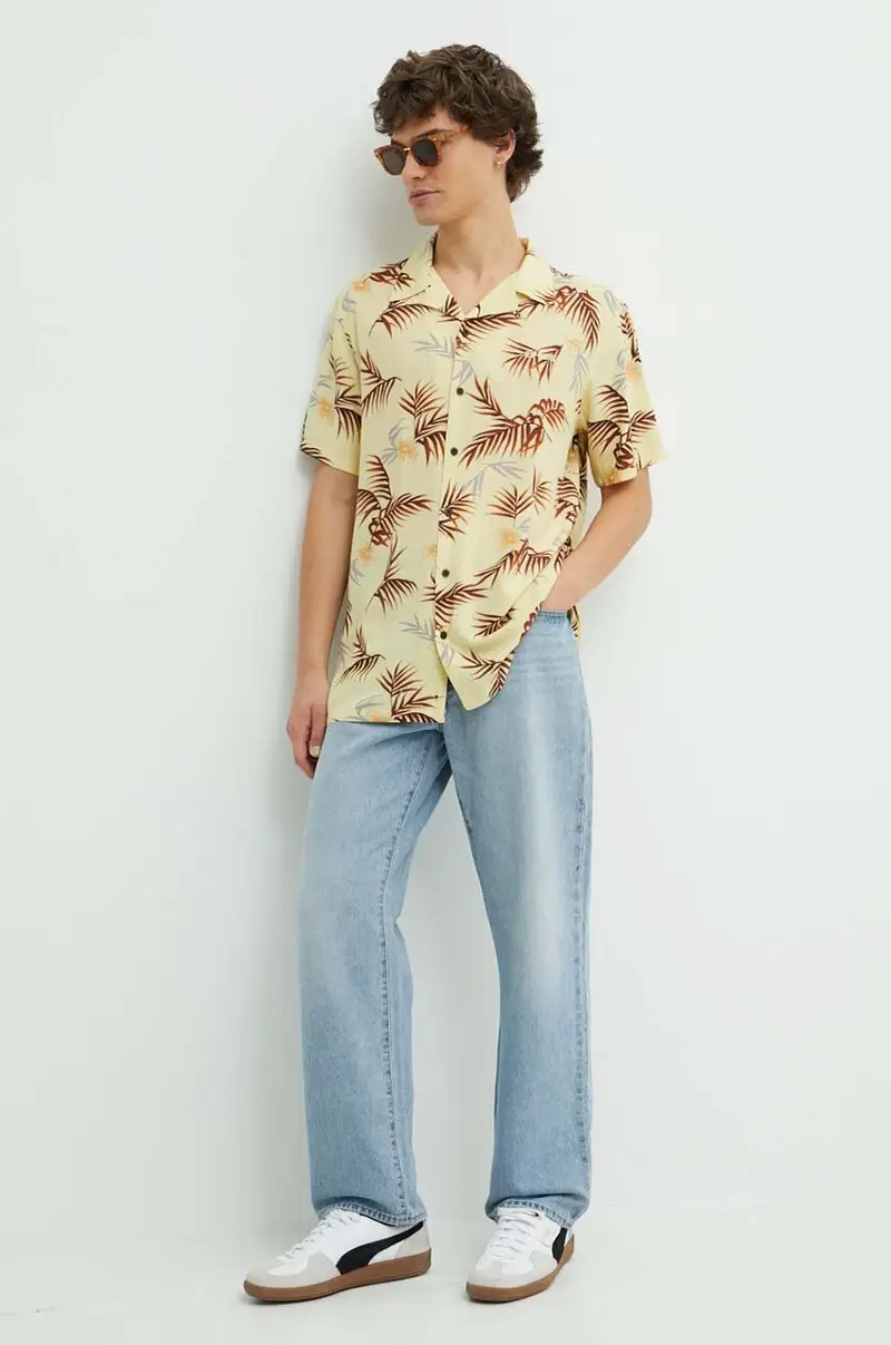 camicia uomo colore giallo miniatura 2