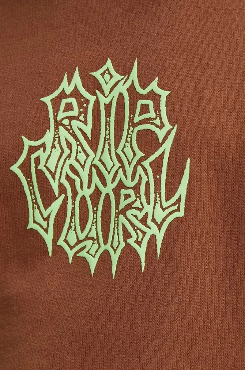 felpa in cotone uomo colore marrone con cappuccio miniatura 5