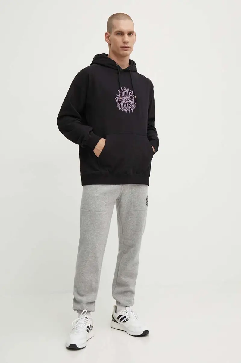 felpa in cotone uomo colore nero con cappuccio miniatura 2