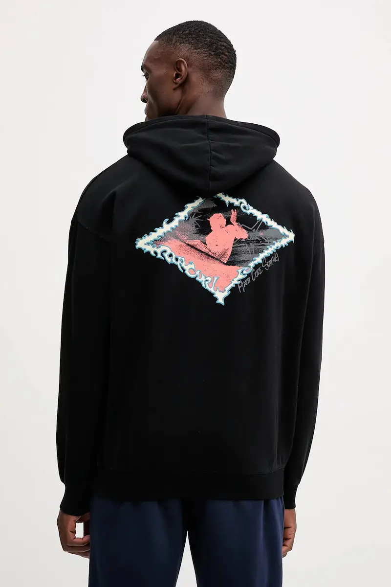 felpa RAW ENERGY uomo colore nero con cappuccio 092MFL miniatura 3