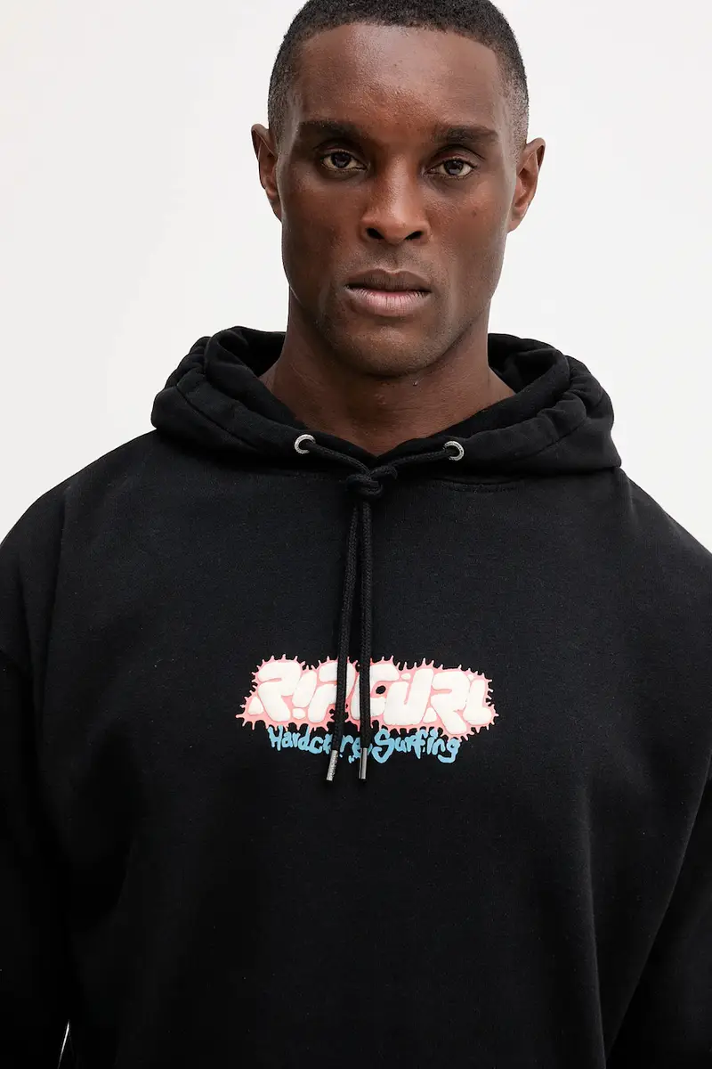 felpa RAW ENERGY uomo colore nero con cappuccio 092MFL miniatura 4