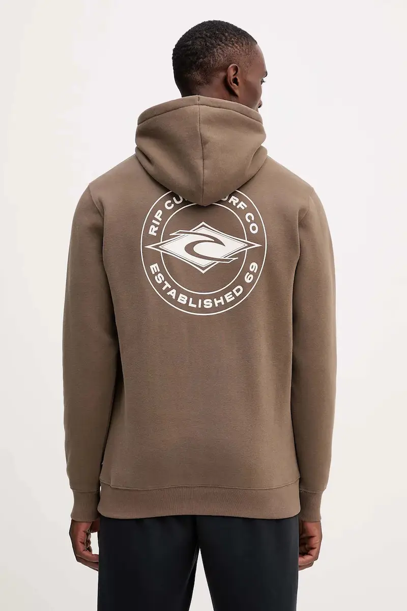 felpa STAPLE uomo colore marrone con cappuccio 095MFL miniatura 3