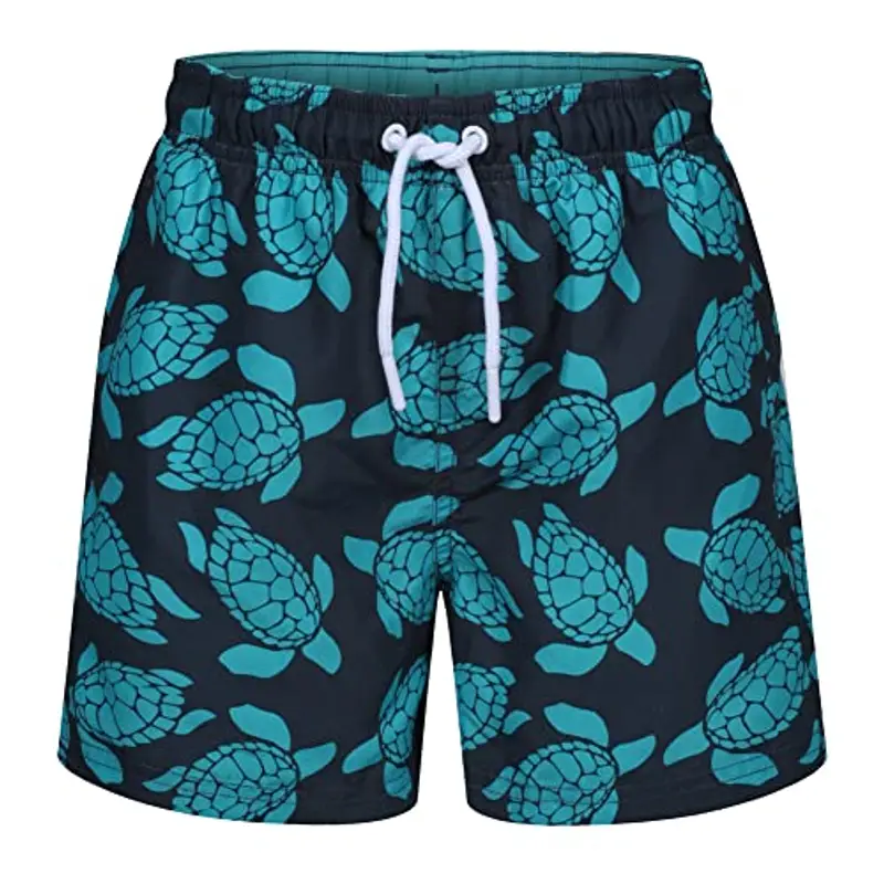 RIPT Pantaloncini da Nuoto Bambino Essentials Asciugatura Rapida Protezione Solare UV 50, Blu Navy/Turchese, 7-8 anni